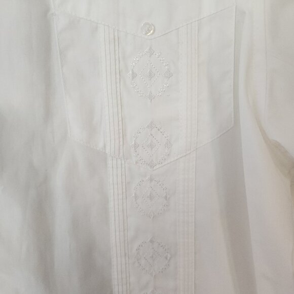 Havavera Cigar Lounge Shirt Embroidered Button Up White Gangster Soprano 2XL - Picture 9 of 15